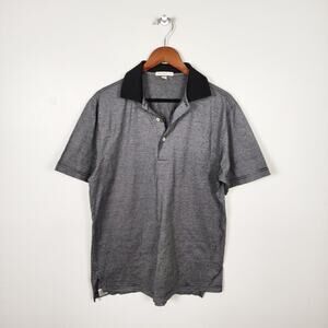 PETER MILLAR | Striped Golf Polo Shirt Size S Black/White Cotton Classic Preppy